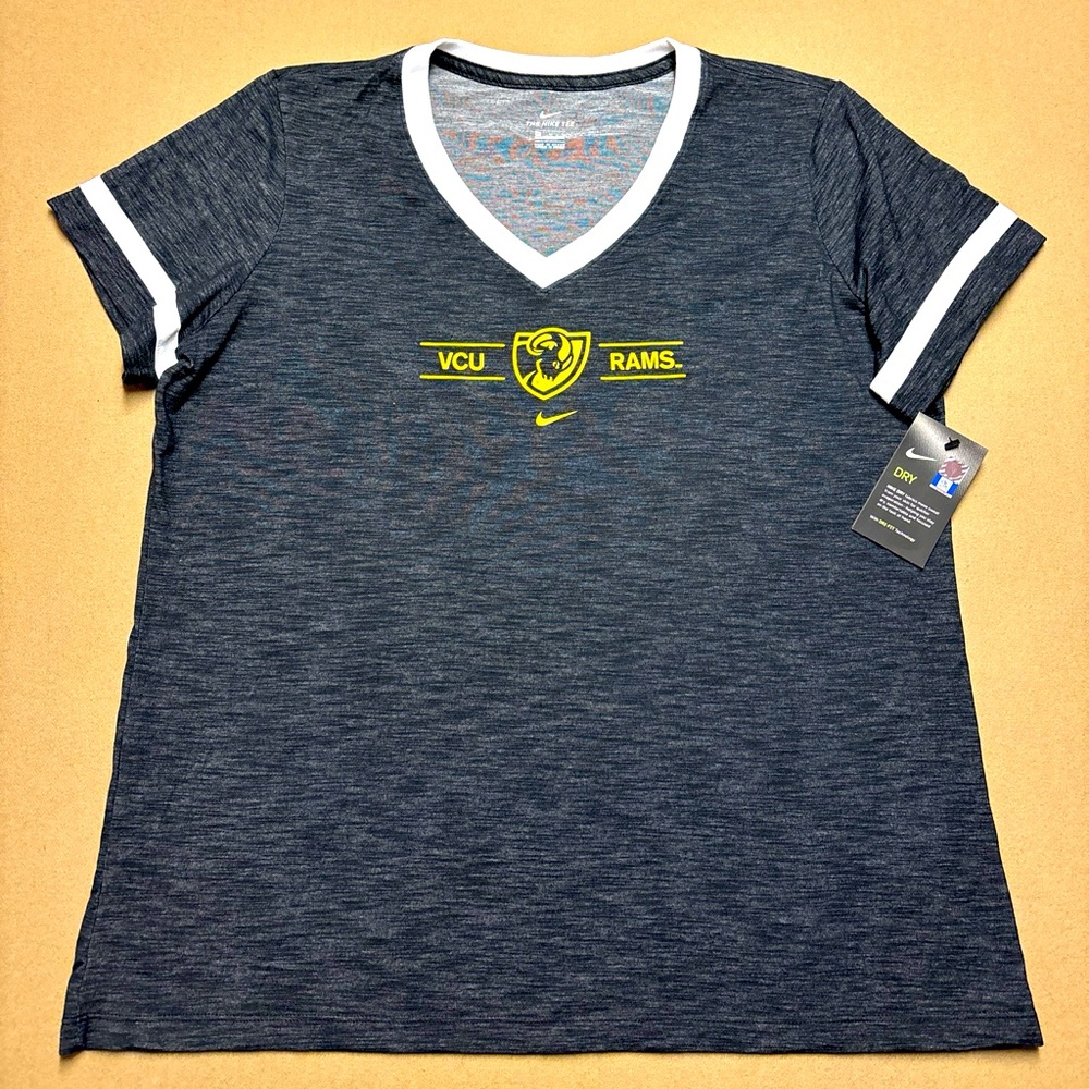 New Nike VCU Virginia Rams Short Sleeve Tshirt Women's X-Large, XL Gray
